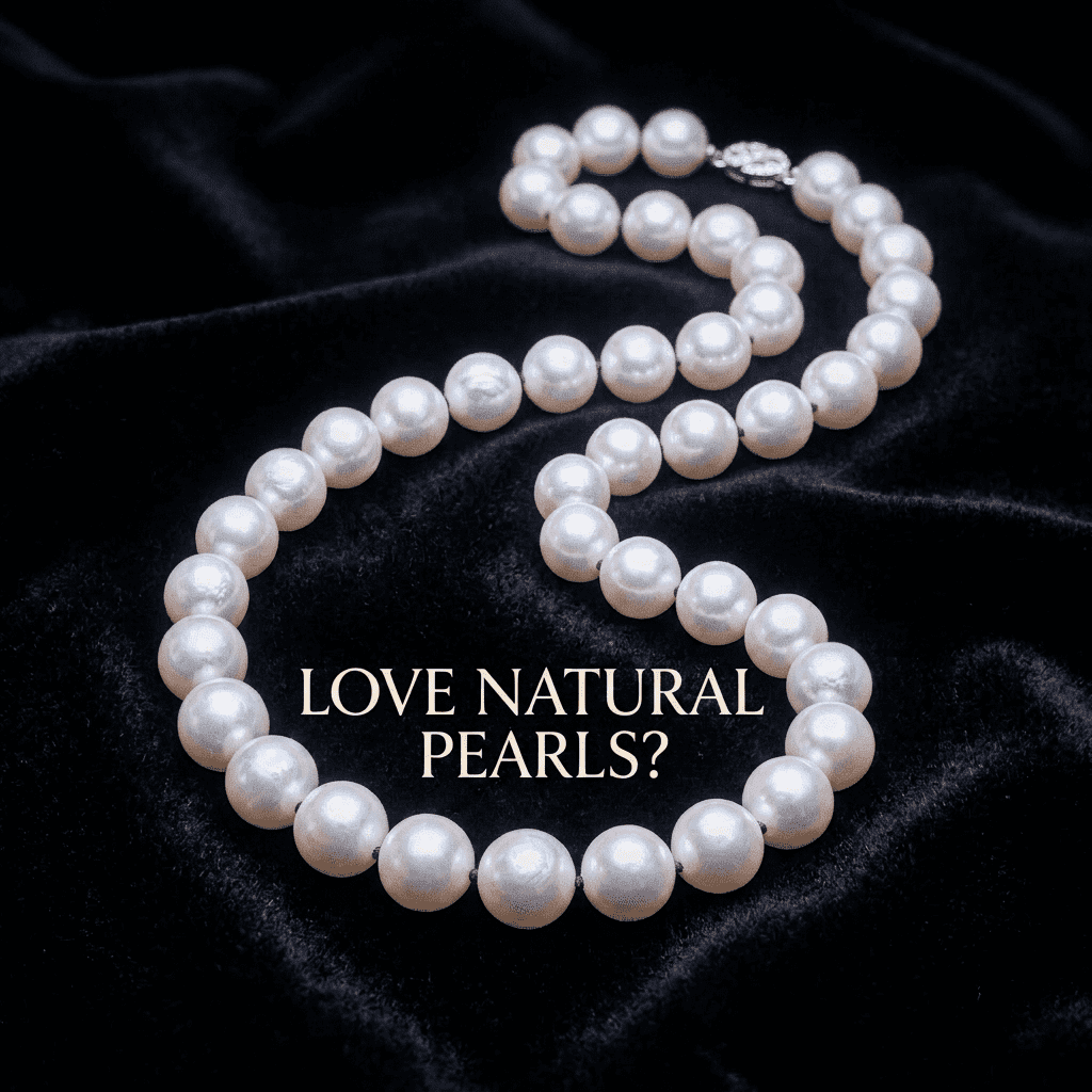 White pearl necklace arranged on black velvet