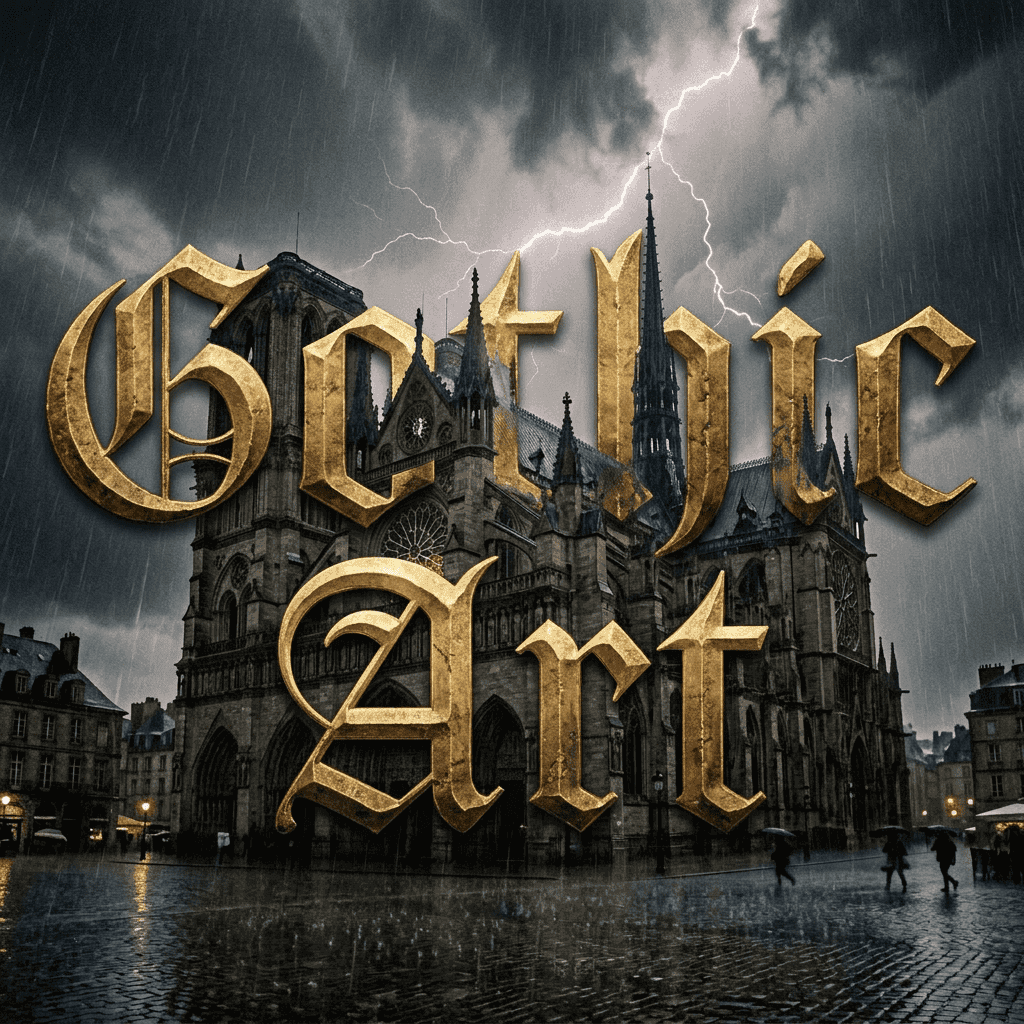 Notre-Dame Cathedral illuminated at night with lightning and rain